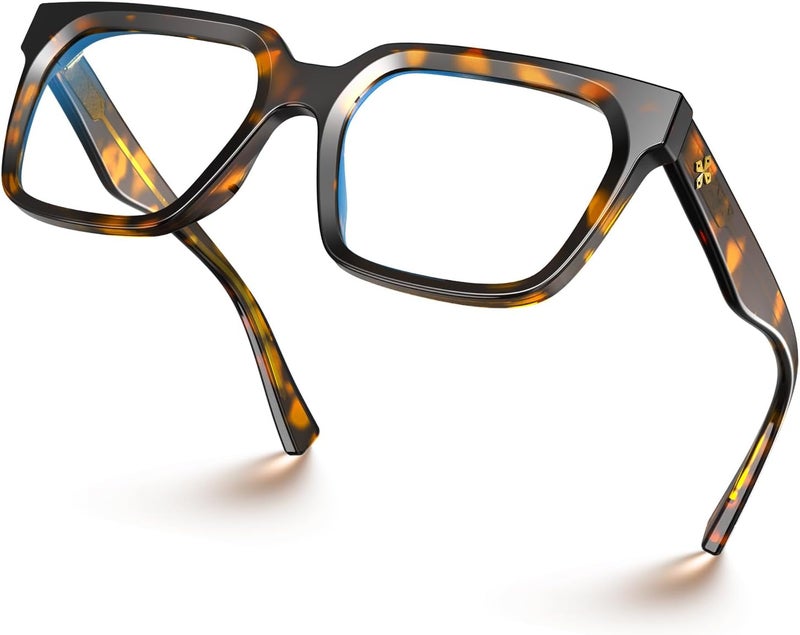 VISOONE 2 Pack Rectangle TR90 Blue Light Blocking Glasses Computer Eyewear with Preppy Look for Women and Men Cougar - Image 4